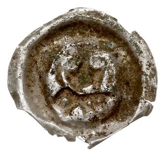 brakteat guziczkowy, koniec XIII w.; Głowa na wp