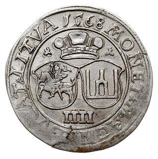 czworak 1568, Wilno, Ivanauskas 10SA32-3, drobna mennicza wada krążka