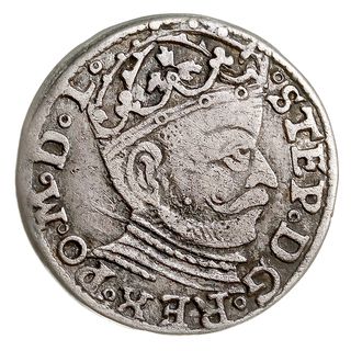 trojak 1581, Ryga, Iger R.81.1.b (R4), Gerbaszewski 3, T. 12, bardzo rzadki rocznik, moneta z 15 aukcji PDA & PGNUM