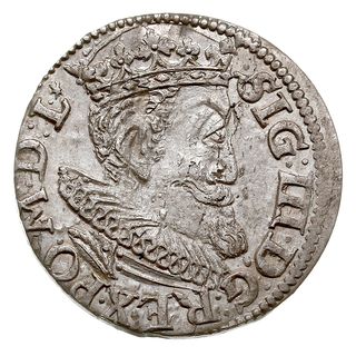 trojak 1619, Ryga, średnia głowa króla i gwiazdk