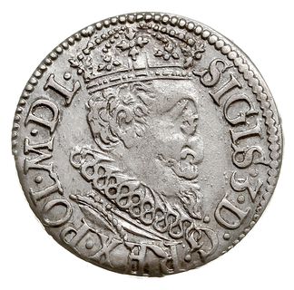 trojak 1619, Ryga, mała głowa króla, Iger R.19.1.f (R3) podobny, Gerbaszewski 1.11, T. 3, rzadki i ładny