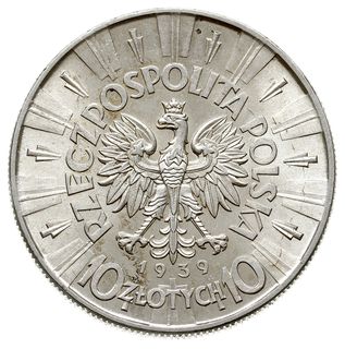 10 złotych 1939, Warszawa, J. Piłsudski, Parchim