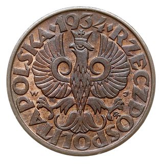 5 groszy 1934, Warszawa, Parchimowicz 103.f, wyśmienicie zachowane i rzadkie, patyna