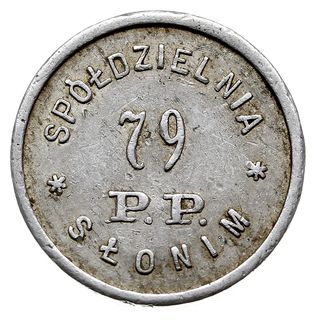 Słonim - 1 złoty Spółdzielni 79 Pułku Piechoty, aluminium, odmiana z owalną kontrmarką 79/34, Bartoszewicki 86.5a (R7b)