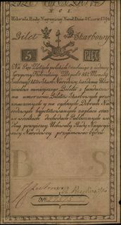 5 złotych polskich 8.06.1794, seria N.C.1, numeracja 27575, Lucow 4 (R2), Miłczak A1a2, przyzwoity stan zachowania