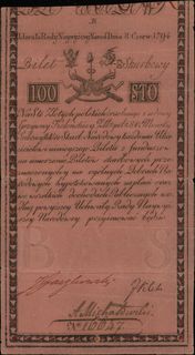 100 złotych polskich 8.06.1794, seria B, numerac