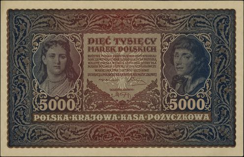 5.000 marek polskich 7.02.1920, seria II-S, numeracja 268719, Lucow 416 (R3), Miłczak 31a, pięknie zachowane, rzadkie w tym stanie zachowania