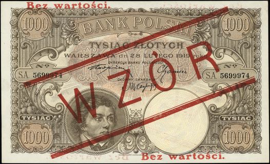 1.000 złotych 28.02.1919, seria A, numeracja 569