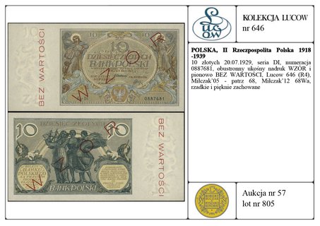 10 złotych 20.07.1929, seria DI, numeracja 08876