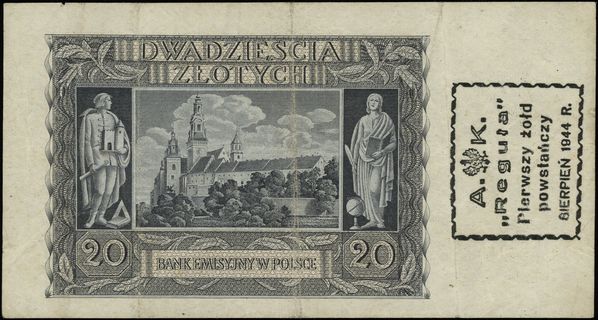20 złotych 1.03.1940, seria K, numeracja 8031217