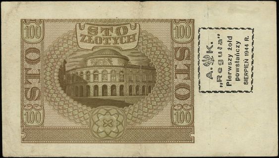 100 złotych 1.03.1940, seria D, numeracja 585321