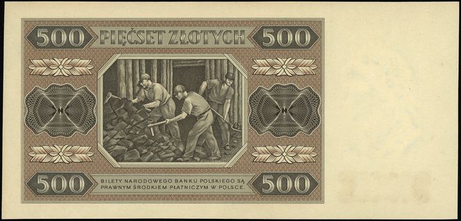 500 złotych 1.07.1948, seria AM, numeracja 6759055, Lucow 1308 (R2), Miłczak 140b, piękne i rzadkie
