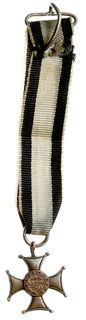 miniaturka krzyża Virtuti Militari V klasy, brąz 15 x 15 mm, wstążka