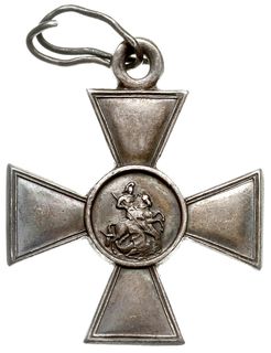Mikołaj II -Krzyż św. Jerzego 4 stopień, typ I, nr 510812, srebro 34 x 34 mm, Diakov 1132.4 (R1), ładnie zachowany, patyna