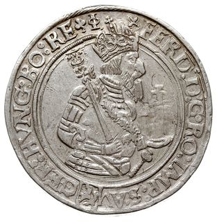 Ferdynand I 1522-1564, guldentalar (60 krajcarów) 1563, Joachimstal, srebro 24.47 g, Dav. 34, Voglh. 58, usunięte 60 na jabłku, resztki patyny, egz. Heidelberger Münzhandlung Herbert Grün 54:1200