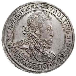 Rudolf II 1576-1612, talar 1603, Hall, srebro 27.81 g, Dav. 3005, M.-T. 374, Voglh. 96/II, piękny, ale lekkie uszkodzenie krążka, egz. WCN 56/895