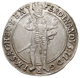 Ferdynand II 1619-1637, talar 1626, Joachimstal (Jachymov), srebro 29.14 g, Dav. 3136, Voglh. 138/II, Halacka 838, rzadki i bardzo ładnie zachowany