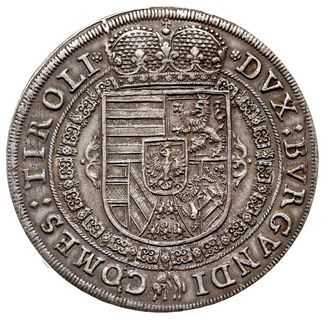 arcyksiążę Leopold V 1619-1632, talar 1632, Hall, srebro 28.46 g, Dav. 3338, MT 473, Voglh. 183/IV, bardzo ładny, patyna, egz. WCN 55/1080