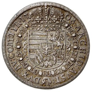 Józef I 1705-1711, talar 1706, Hall, srebro 28.79 g, Dav. 1018, M.-T. 809, Her. 128, drobne mennicze wady blachy, ale bardzo ładnie zachowany, patyna