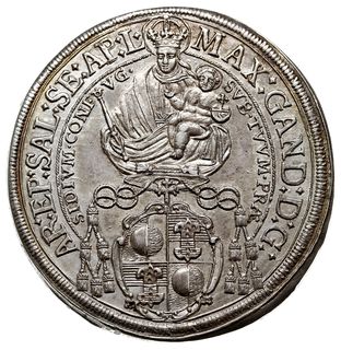 Maksymilian Gandolf Graf von Kuenburg 1668-1687, talar 1674, srebro 28.29 g, Dav. 3508, Probszt 1658, Zöttl 1998, pięknie zachowany