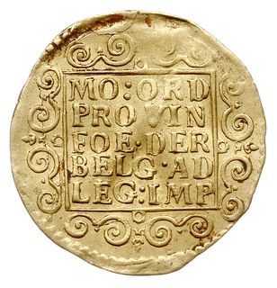 Holandia, dukat 1709, Holandia, złoto 3.42 g, Delmonte 775 (R3), Fr. 250, Purmer Ho15, Verk. 39.6, rzadki, egz. WCN 26/1126