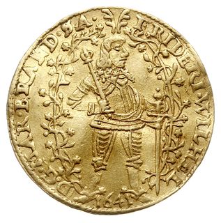 Fryderyk Wilhelm 1640-1688, dwudukat 1641 LM, Berlin, złoto 6.91 g, Fr. 2196, v. Schr. 4, gięty, ale pięknie zachowany, bardzo rzadki