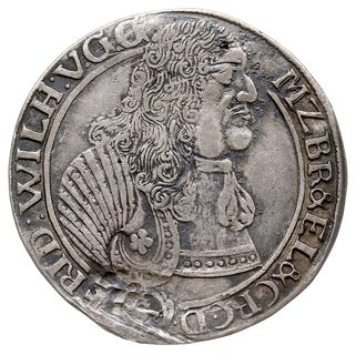 Fryderyk Wilhelm 1640-1688, 1/3 talara 1667, Krosno, v. Schr. 530, usunięty napis 1/3, rzadkie, patyna