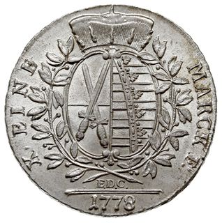 Fryderyk August III 1763-1806, talar, 1778 EDC, Drezno, srebro 27.91 g, Dav. 2690, Schnee 1073, piękny egzemplarz, wyjątkowy blask menniczy, egz. WCN 53/896
