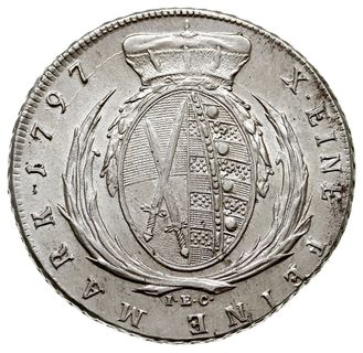 Fryderyk August III 1763-1806, talar 1797 IEC, Drezno, srebro 27.92 g, Dav. 2701, Schnee 1092, piękny