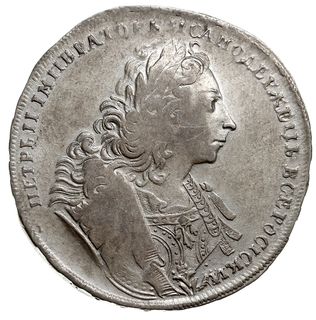 rubel 1729, Moskwa, portret typu Fox-face, srebro 27.44 g, Bitkin 114, Diakov 27, GM 9.12, Petrov 1 (3 ruble), Yusupov 30