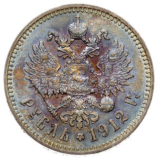 rubel 1912 ЭБ, Petersburg, Bitkin 66, Kazakov 416, Adrianov (5.000 rubli), patyna, pięknie zachowany
