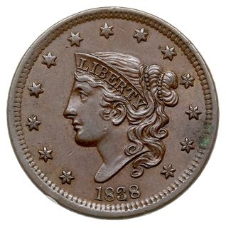 1 cent 1838, typ Coronet, KM 45, bardzo ładny, p