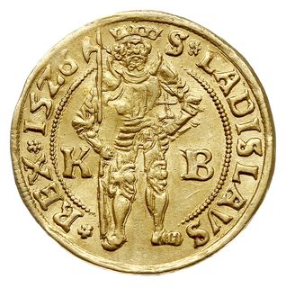 Ludwik II Jagiellończyk 1516-1526, dukat 1526 KB, Krzemnica, złoto 3.52 g, Lengyel 121/3/1526, Pohl M1-3, CNH II 294, Huszár 827, rzadki i bardzo ładny