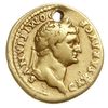 Domicjan 81-96 - jako cezar za rządów Wespazjana, aureus 77-78, Rzym, Aw: Popiersie w prawo, DOMIT..