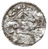 Ratyzbona, Henryk I 948-955, denar 948-955, mincerz Od, Aw: Dach kościoła i OZI, Rw: Krzyż, srebro..