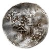 Moguncja, Henryk II 1002-1024, denar, Aw: Popiersie króla na wprost, Rw: Mury miejskie z trzema wi..