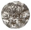 Strassburg, Henryk II 1002-1024, denar, Aw: Popiersie króla w prawo, Rw: Napis w formie krzyża ARG..