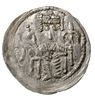 denar, 1157-1173, Aw: Cesarz siedzący na tronie na wprost, Rw: Napis BOL/SZL/AVS w trzech liniach,..