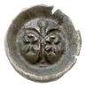 brakteat typu Arkady”, ok. 1267-1277; Arkady, w nich krzyże, u góry trzy kulki, srebro 0.17 g, BRP..