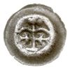 brakteat typu Arkady”, ok. 1267-1277; Arkady, w nich krzyże, u góry trzy kulki, srebro 0.29 g, BRP..
