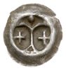 brakteat typu Arkady”, ok. 1267-1277; Arkady, w nich krzyże, u góry trzy kulki, srebro 0.21 g, BRP..
