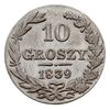 10 groszy 1839, Warszawa, Plage 103, Bitkin 1181 (R), rzadkie