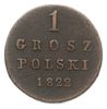 1 grosz polski 1822, Warszawa, Plage 209, Berezowski 20,- zł, Bitkin 896, bardzo rzadki, patyna