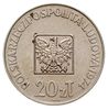 20 złotych 1974, Warszawa, XXX LAT PRL, na awersie wypukły napis PRÓBA, miedzionikiel 10.17 g, Par..