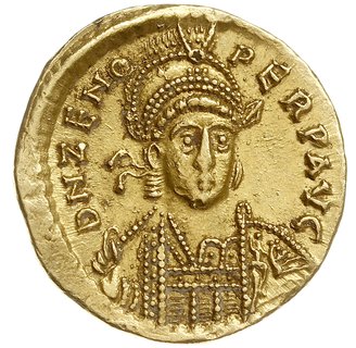 Zenon 476-491, solidus, Konstantynopol, Aw: Popi