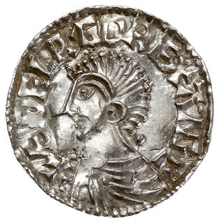 Aethelred II 978-1016, denar typu long cross 997-1003, mennica Londyn, mincerz Godwine, Aw: Popiersie w lewo, EDELRED REX ANGL, Rw: Długi krzyż, GO-DPIN-EMO-LVND, srebro 1.38 g, N. 774, S. 1151, gięty