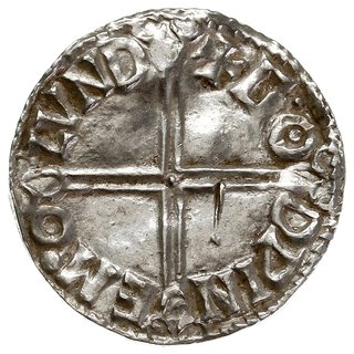 Aethelred II 978-1016, denar typu long cross 997-1003, mennica Londyn, mincerz Godwine, Aw: Popiersie w lewo, EDELRED REX ANGL, Rw: Długi krzyż, GO-DPIN-EMO-LVND, srebro 1.38 g, N. 774, S. 1151, gięty