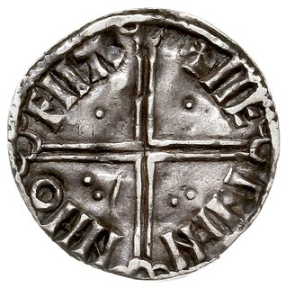 Sihtric Anlafsson 995-1036, denar typu long cross, ok. 1035, mennica Dublin, mincerz Faeremin, Aw: Popiersie w lewo, +NITRE REX PIFI, Rw: Krzyż, w jego kątach kulki, +IIE-RIEN-NHO-FIIT, srebro 0.96 g, Seaby SCBC 6125/6126, lekko gięty, zbarabaryzowana legenda, bardzo ładnie zachowany, nienotowana w literaturze odmiana stempli, duża rzadkość