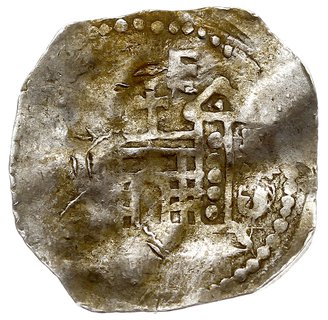 Trewir, Henryk II 1002-1024, denar, Aw: Głowa cesarza w prawo, Rw: Budowla kościoła z dwiema wieżami, wokoło napis, srebro 1.04 g, Dbg. 462, gięty