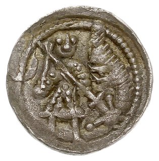 denar, Aw: Rycerz przebijający włócznią smoka, Rw: Krzyż patriarchalny, w kątach gwiazdy, srebro 0.61 g, Gum.H. 80, Kop. 44 (R2), Str. 39, Such. XIV, piękny